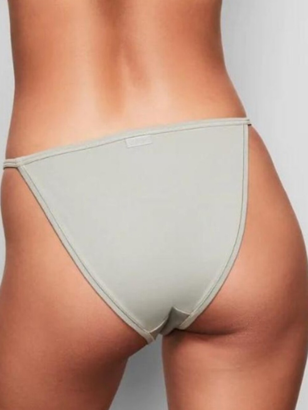 NWT SKIMS COTTON JERSEY STRING BIKINI IN MINERAL /SZ:LARGE